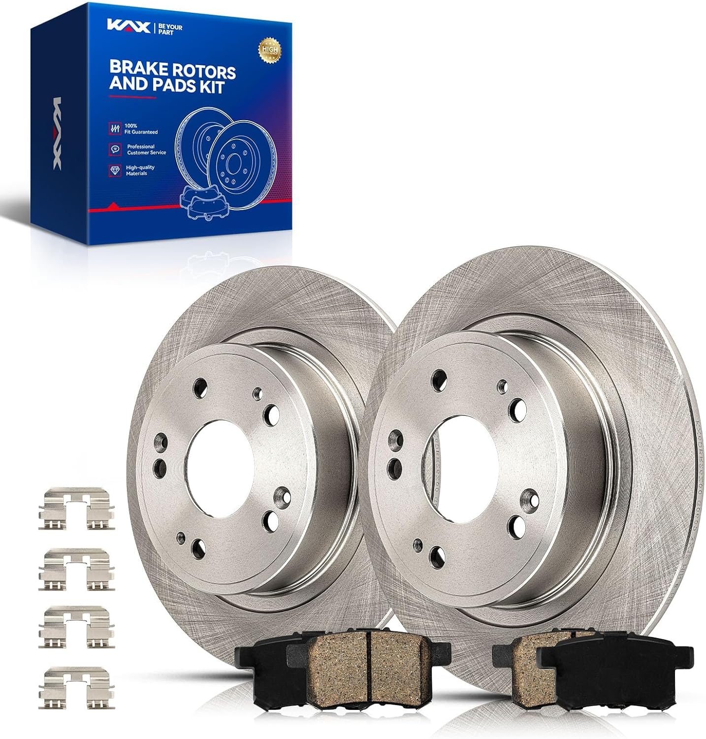 KAX Rear Brake Kit, OE Brake Rotors and Ceramic Brake Pads | Replacement for TSX 2009 2010 2011 2012 2013 2014, Honda Accord 2008-2017, Automotive Replacement Brake Kit
