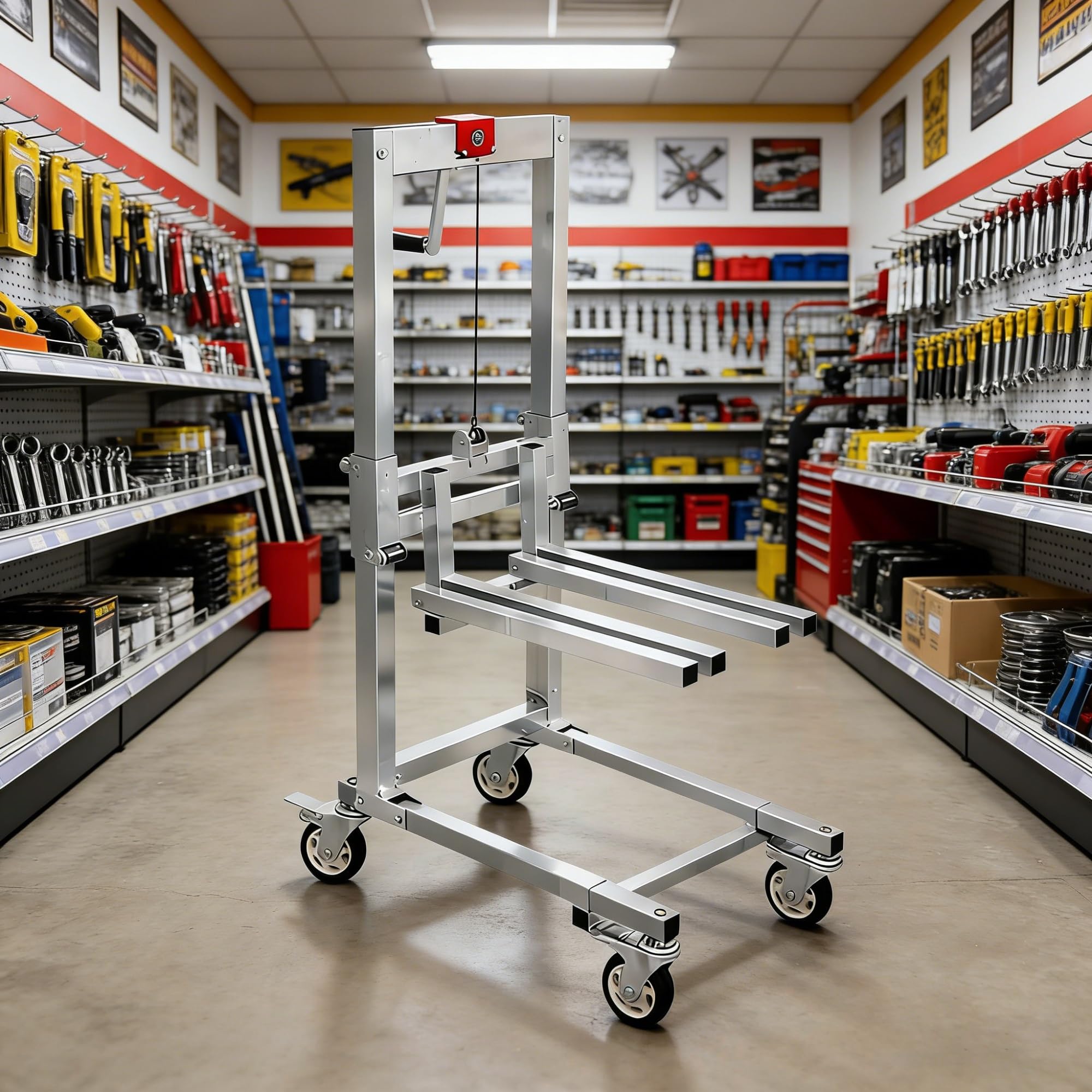 Impilatore con verricello manuale, carrello elevatore manuale, capacità di carico 60 kg, gru da carico in acciaio, transpallet multifunzionale