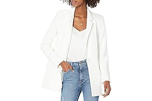 Women's Long Tailored White Blazer