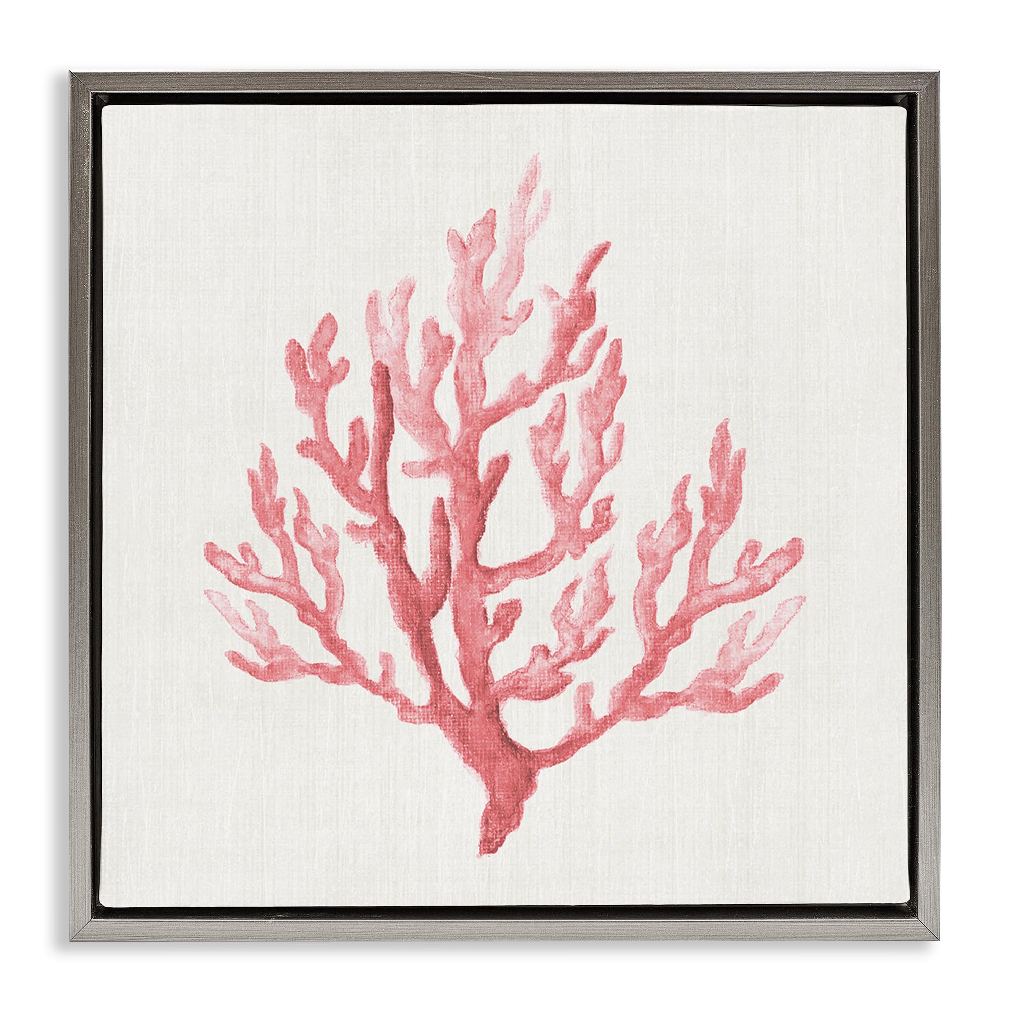 Stupell Industries Luster Gray (Matte) 'Muted Pink Coral Branch'| Floating Frame Canvas Art