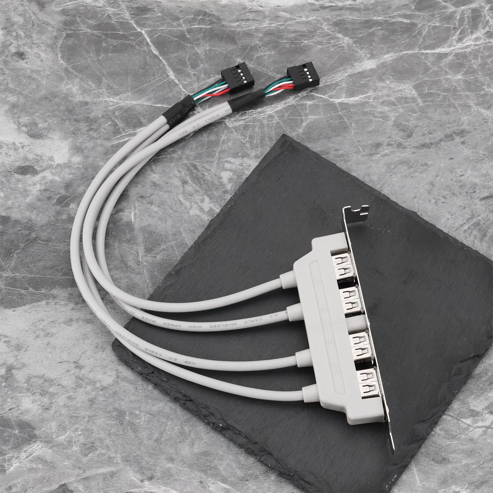 4 porty USB 2.0 żeński na 2 płyty głównej 9-pinowy kabel nagłówka z uchwytem PCI-E