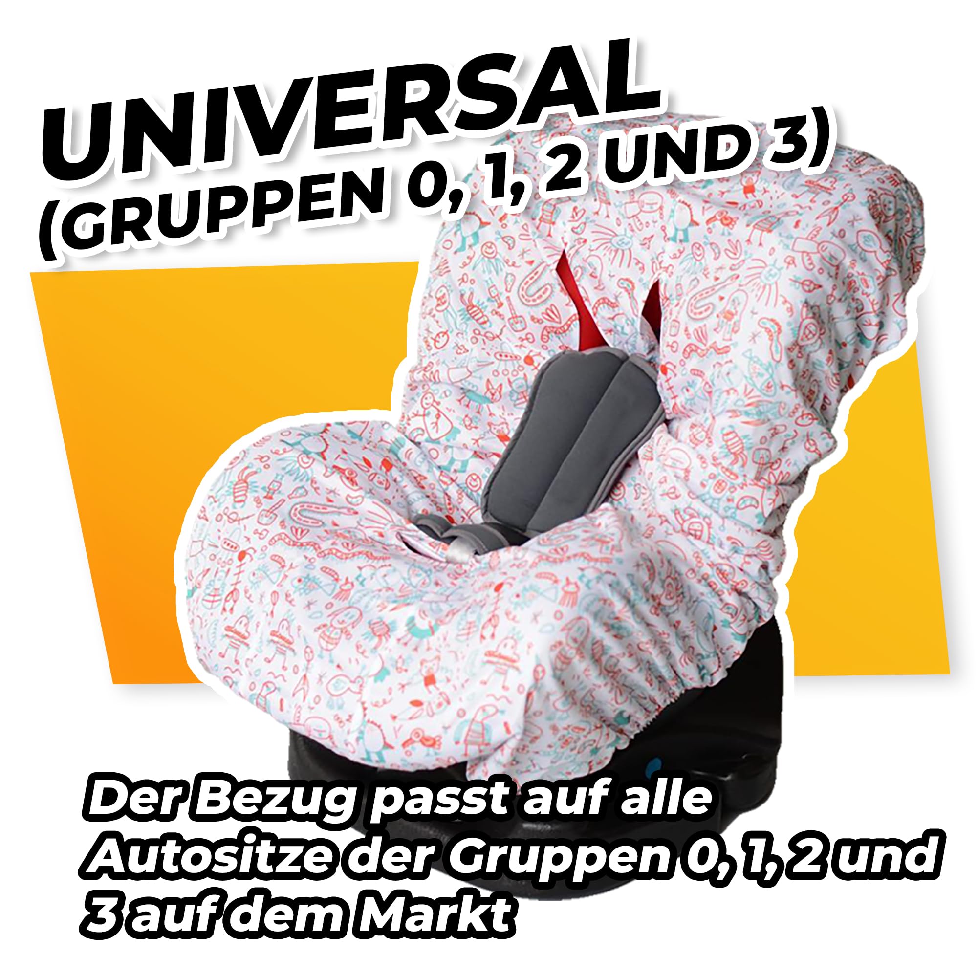 Sitzschoner Auto Kindersitz Sommerbezug Atmungsaktive Sitzauflage Universal Waschbar Hautfreundlich
