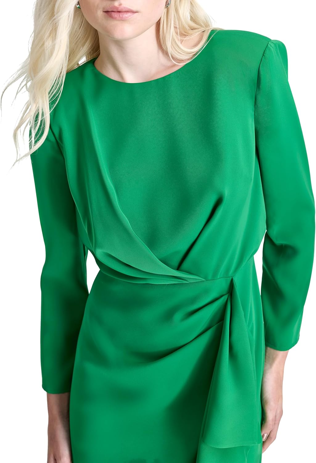 DKNY Womens Long Sleeve Side Tie Mini Sheath Dress - Image 5