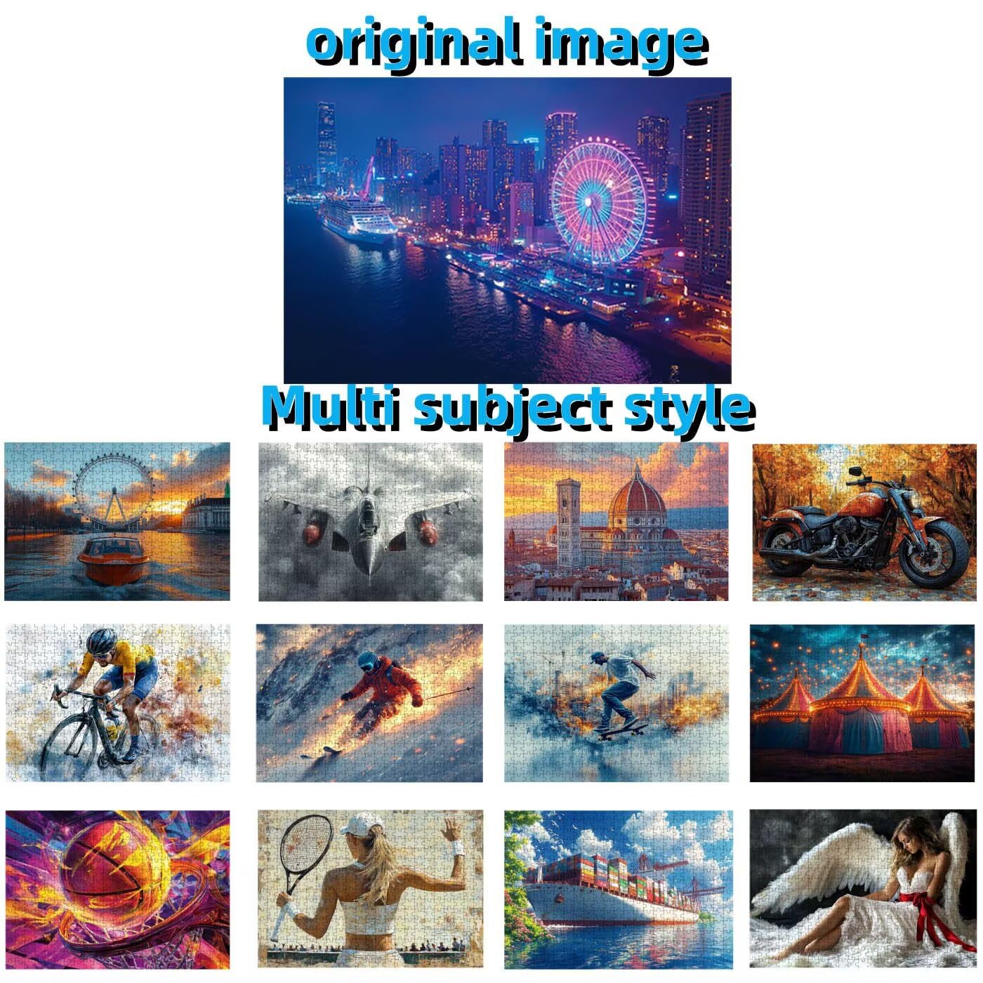 Puzzle 2000 elementów, statek wycieczkowy dla dorosłych, drewniane puzzle dla dorosłych, diabelski młyn, klasyczne puzzle 2000 elementów dla całej rodziny, puzzle do dekoracji pokoju, prezenty dla