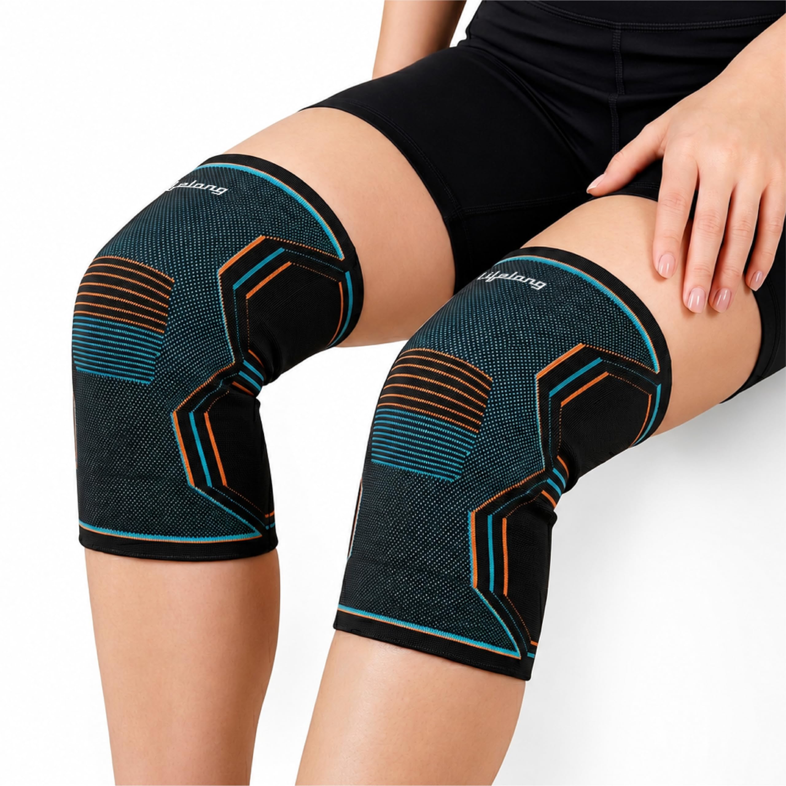 Lifelong 3D Knee Cap Compression Sleeve (M) | Knee Support Brace, Anti Slip Base, Breathable Lightweight Fabric | Sports Gym & Daily Wear | Secure Ergonomic Adjustable Fit for Men & Women (LLOKS19)-image-29