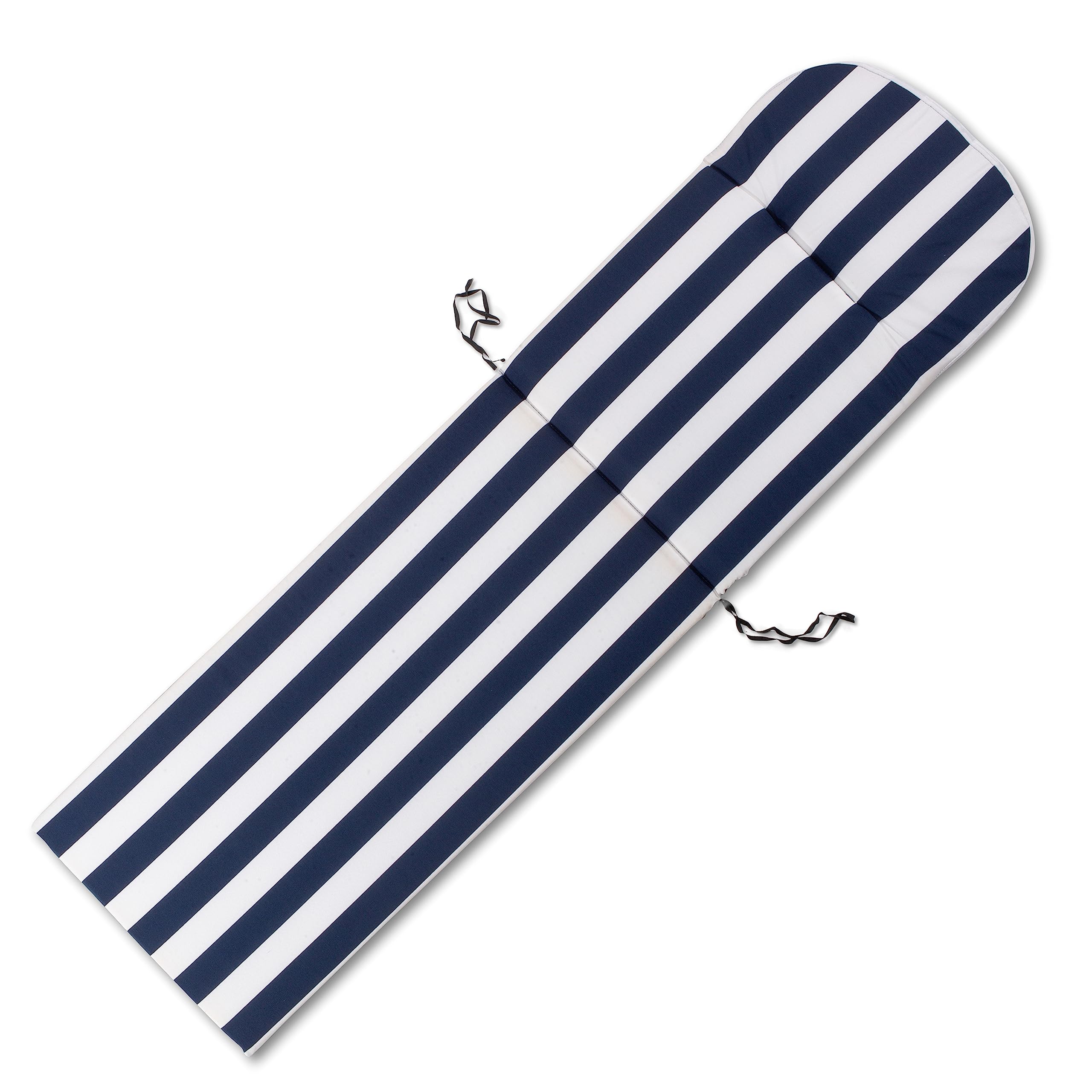 TECNOCUCI Materassino per sdraio da giardino - 100% Made in Italy - Cuscino per esterni - Rigato Bianco Blu