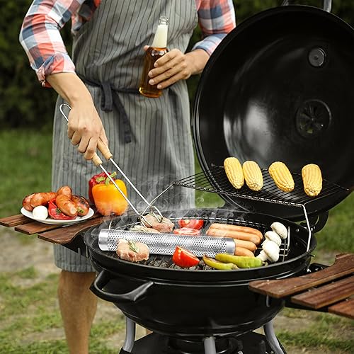 Miniatura 6 de Tubo de ahumador de pellets para parrilla de gas, tubo de humo de acero inoxidable de 12 pulgadas para ahumar en caliente o frío, 5 horas de humo