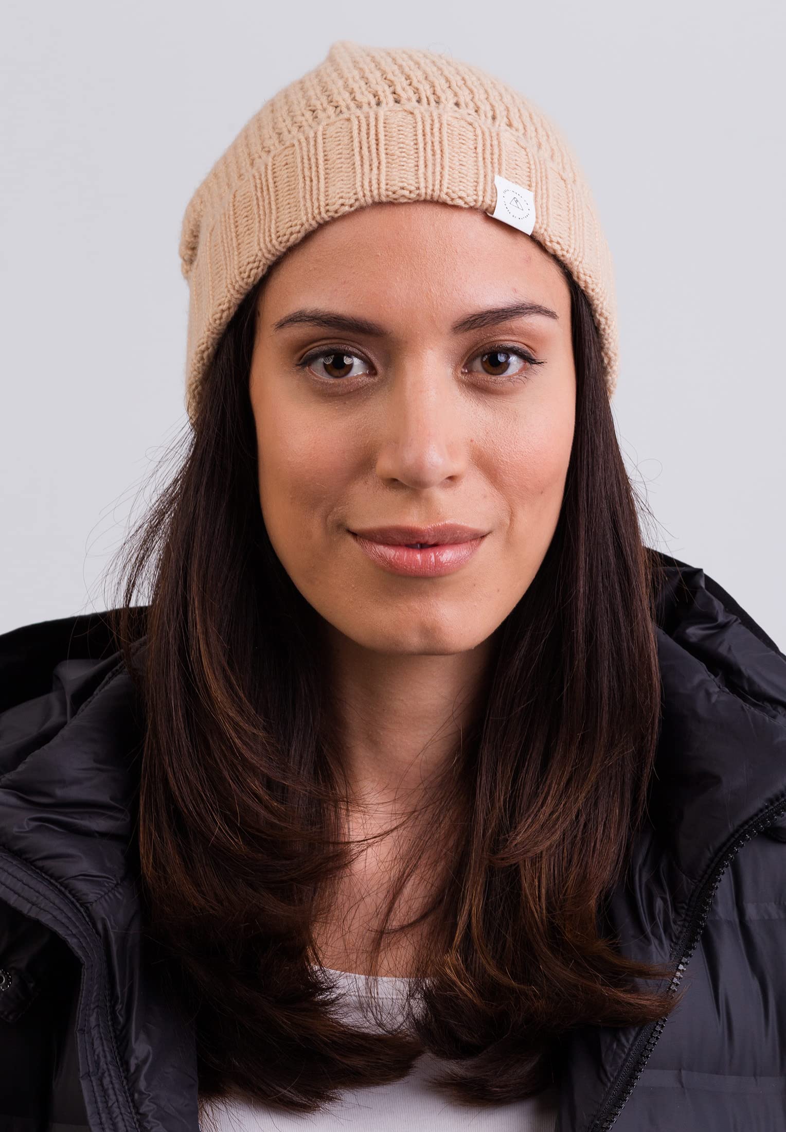 Berretto | Beanie Invernale con PON PON di Pelliccia Sintetica Particolare in Cachemire al 100% (Taglia Unica)