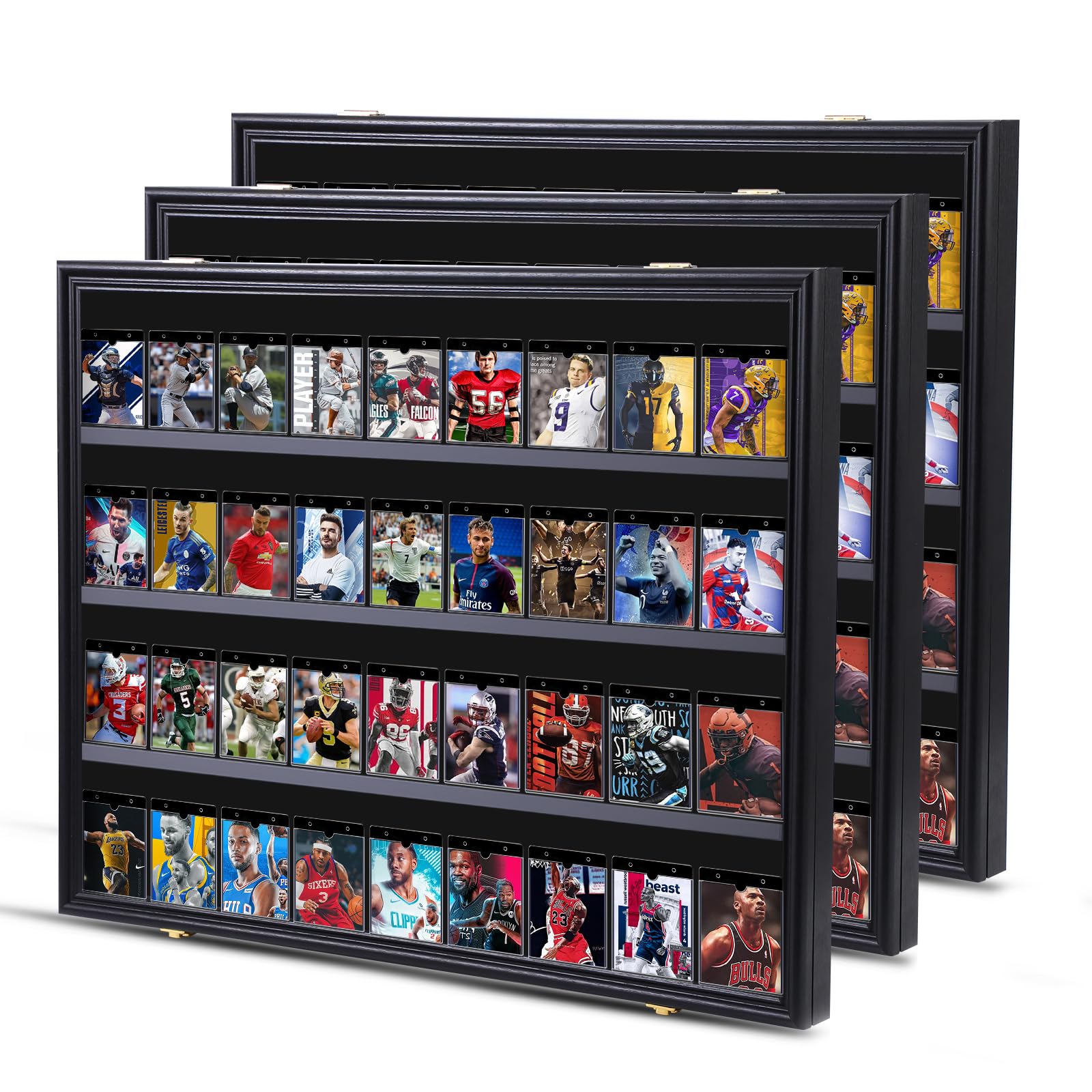 Nice C Vitrina para Tarjetas Deportivas de Grado 36, Vitrina de Tarjetas de béisbol, Vitrina de Tarjetas de Intercambio, Tarjetas de fútbol, 98% de protección UV, acrílico, con Cerradura (Horizontal,