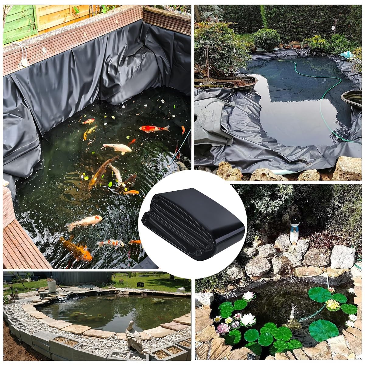 Telo per laghetto in PVC, 3 x 5 m, 6 x 12 m, 12 x 15 m, membrana impermeabile da giardino per esterni, piscine e ruscelli (7 x 7,0 m), copertura resistente ai raggi UV.