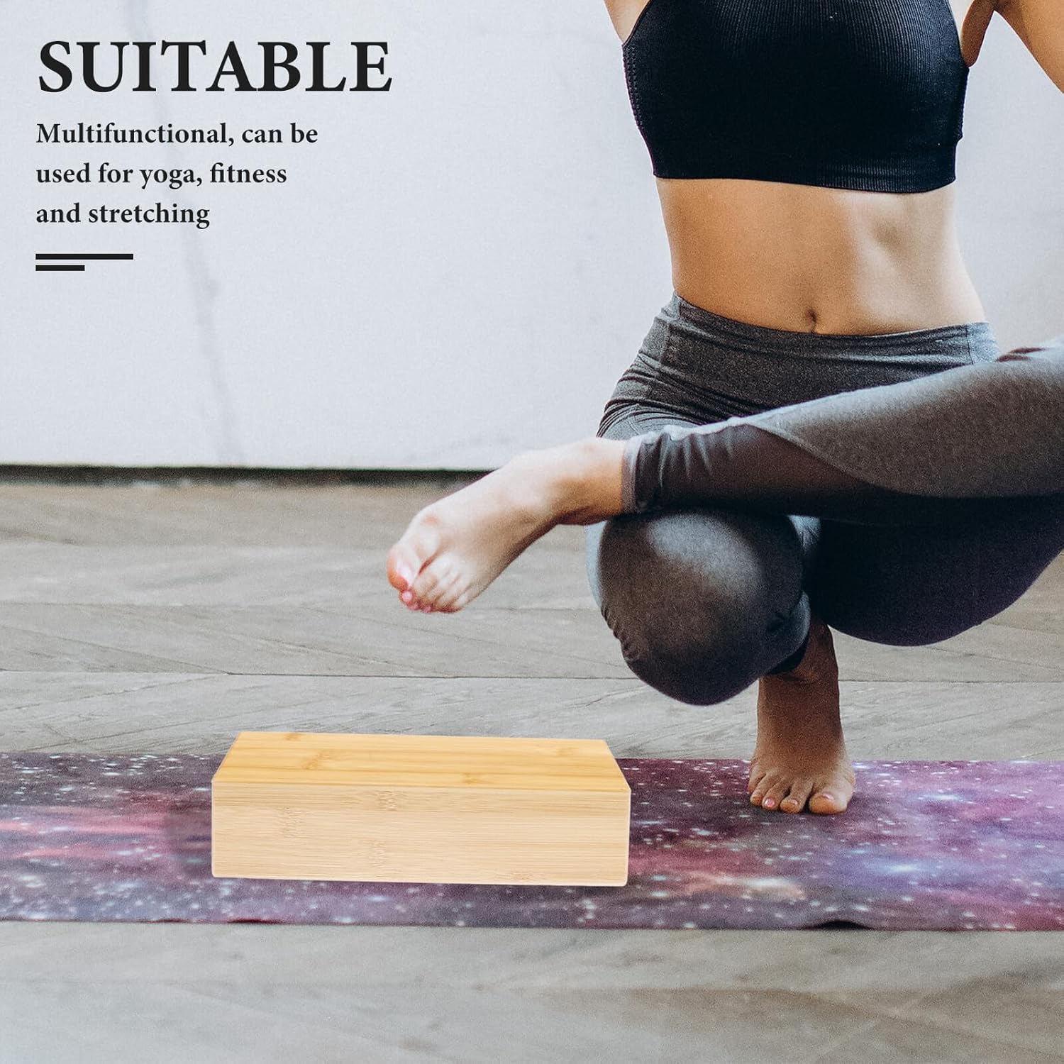 Natural Brick Exercise Tool Non-slip Support for Pilates Dance and Stretching Practice