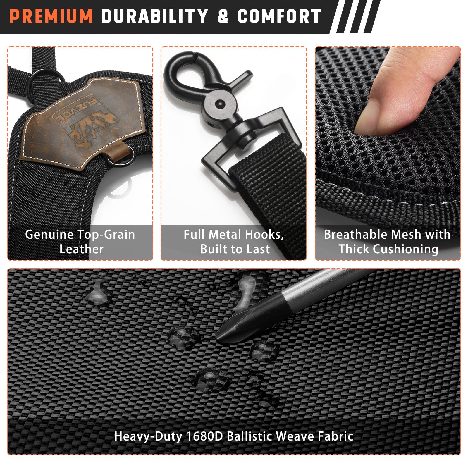 Ceinture porte-outils avec bracelet magnétique et boucle de fixation pour charpentier électricien encadreur