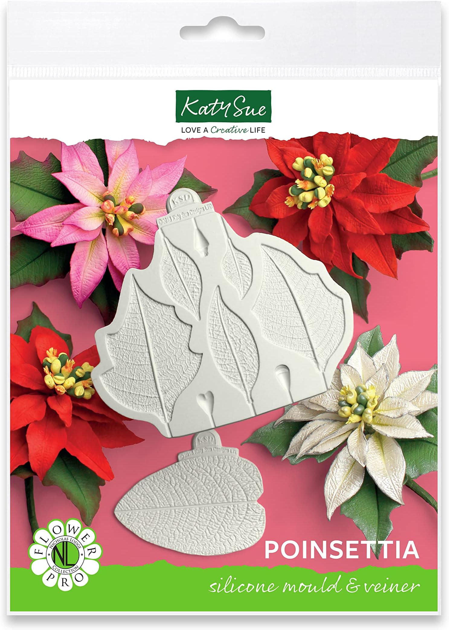 Flower Pro Poinsettia Mould & Veiner Silicone Mould by Katy Sue for Christmas...