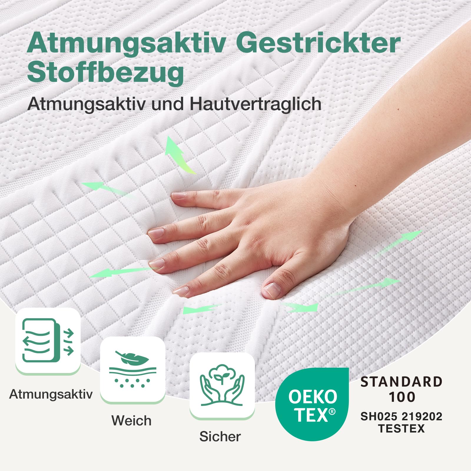 Novilla Matratzen Topper 90x200 5cm Höhe Gel Topper Memory Foam MatratzenTopper für Boxspringbett Wohnwagen Schlafsofa Matratzenauflage Bezug Waschbar Oeko-TEx