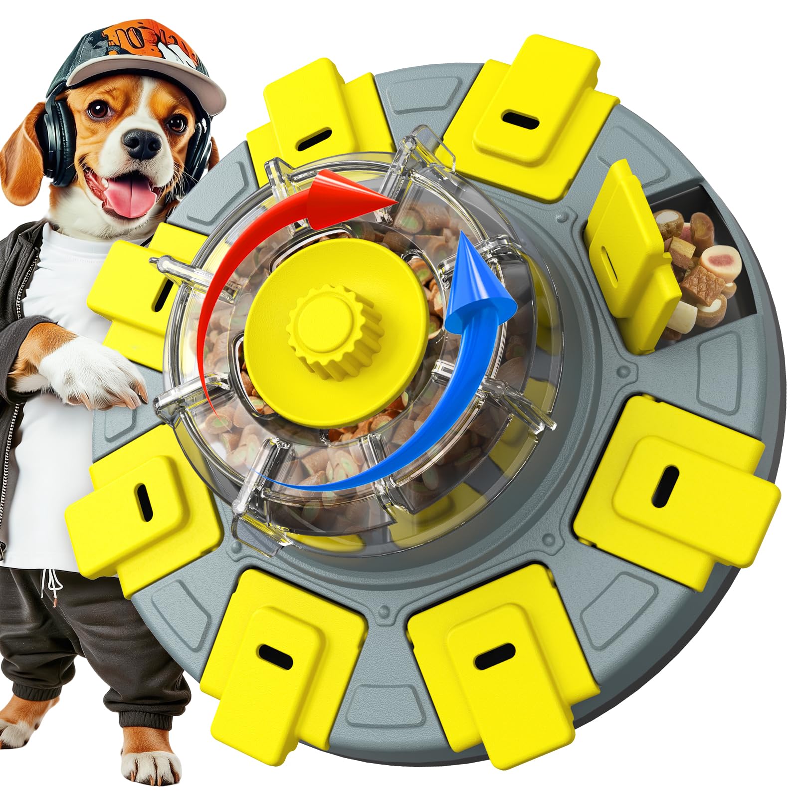 KADTC 2 Levels of Challenge - Dog Puzzle Feeder Toy - U.K. Brand & Design - Spin-to-Release Treat Dispenser For Small Medium Large Dogs Boredom Buster Mental Stimulation Enrichment Feeding Puzzles Toy — image 1