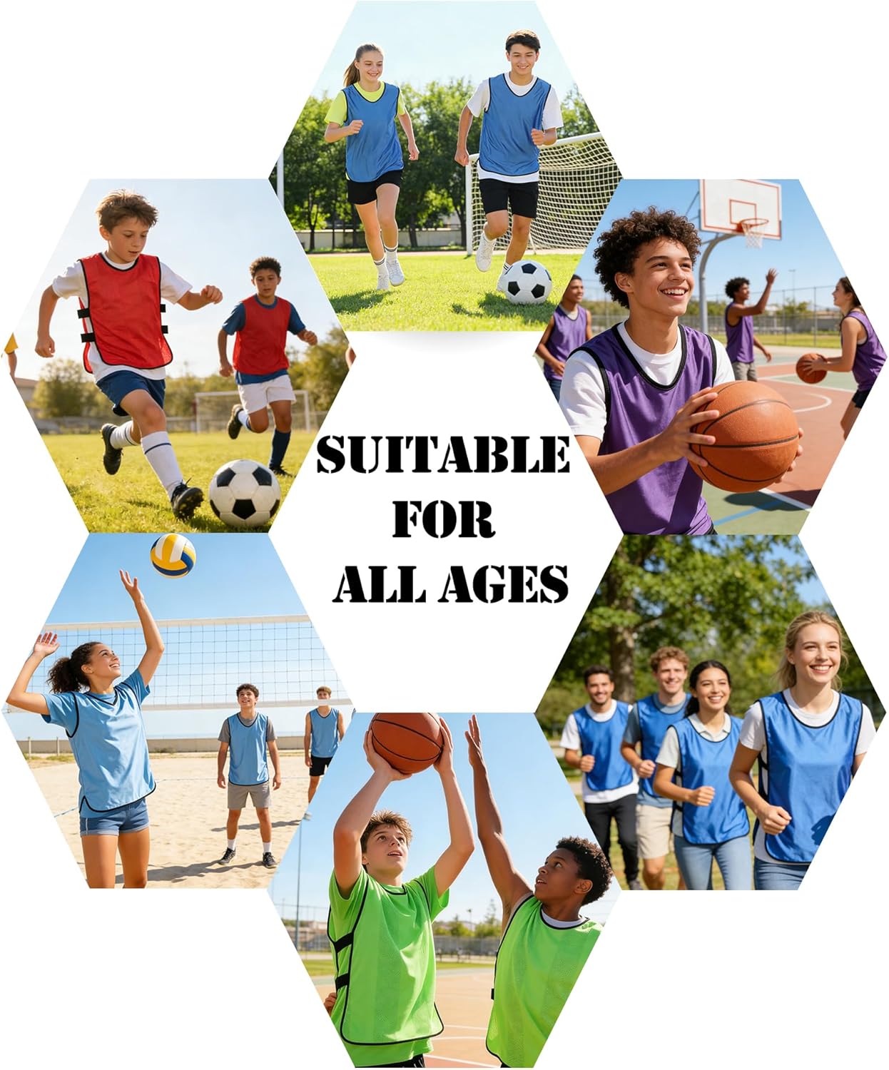 Custom 1/6/12/24Pcs Pinnies Youth,Personalized Team Activity Pinnies for Sports Adults with Text Logo Scrimmage Vest Adults