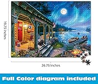 Vista 2 de Buffalo Games - Darrell Bush - Moonlight Lodge - Rompecabezas de 1000 piezas, azul