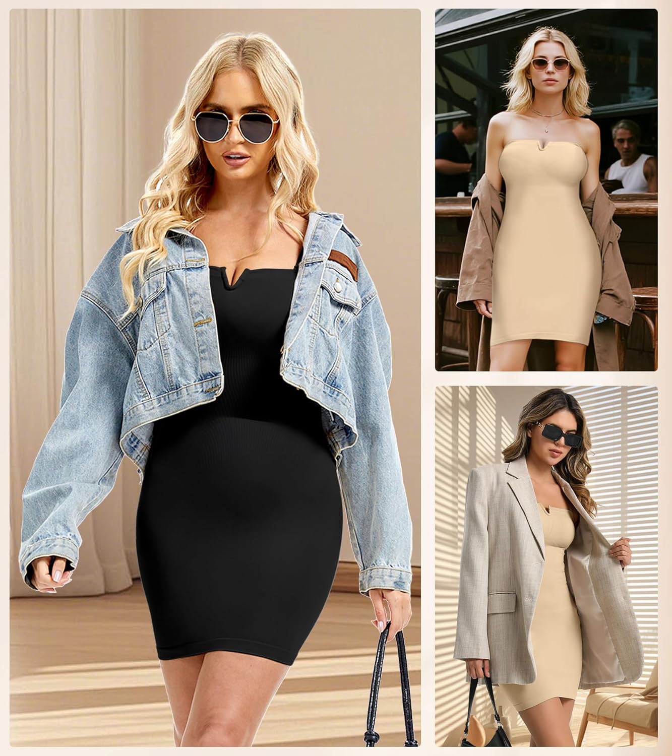 Strapless Shapewear Slip for Women Under Dresses Tummy Control Full Slips Body Slimming Shaper - Image 6