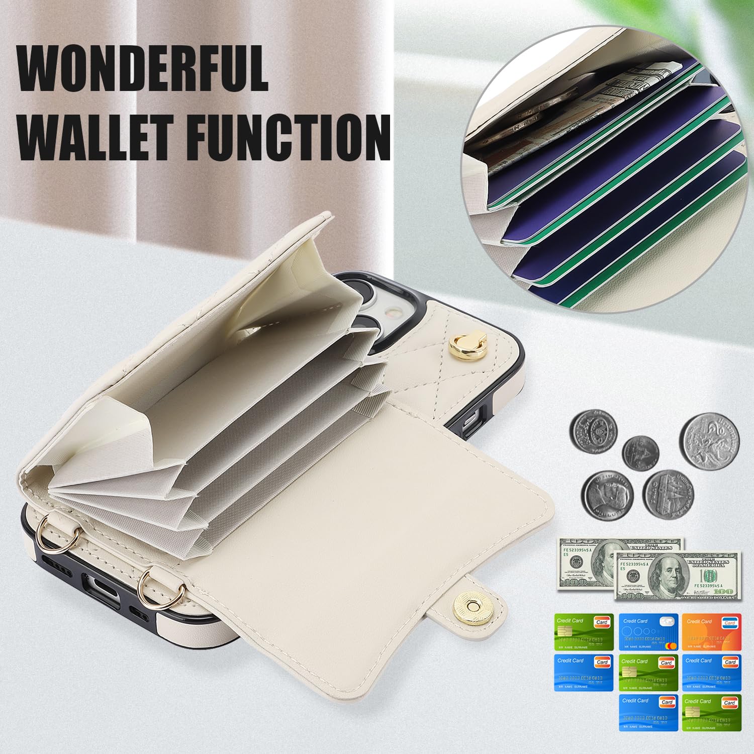 Custodia Con Porta Carte E Supporto Asuwish Custodia Per Telefono Per IPhone 13 Mini 5.4 Pollici Custodia IPhone 13 Mini Portafoglio