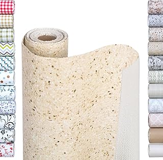 Smart Design Shelf Liner Bonded Grip - (18 Inch x 5 Feet) - Drawer Cabinet Smooth Top Non Adhesive - Home & Kitchen [Beige Granite]