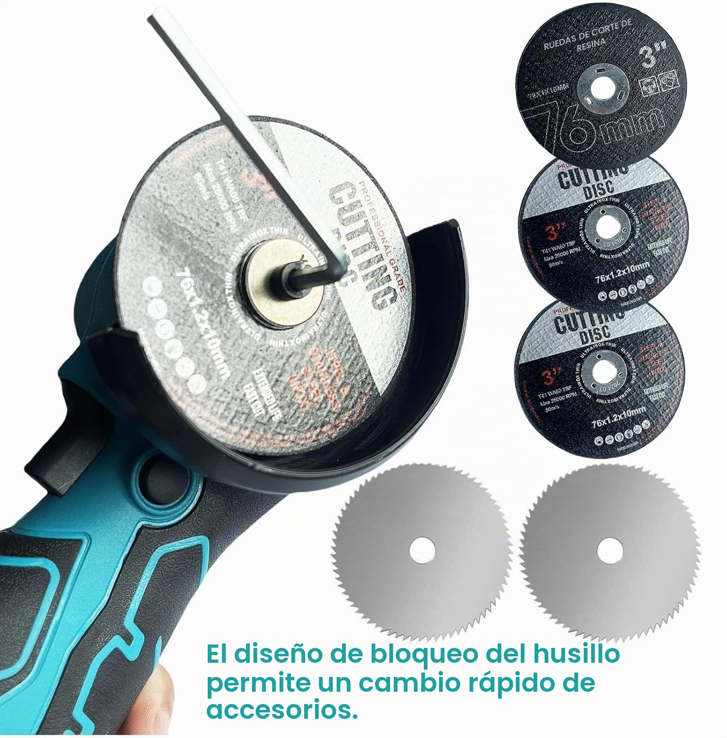 Mini Amoladora Angular, Batería Mini Flex de 16,8 V, 28000 rpm/76 mm, Profesional mini Amoladora Angular con Batería, Juego Adecuado para Cortar Pulir
