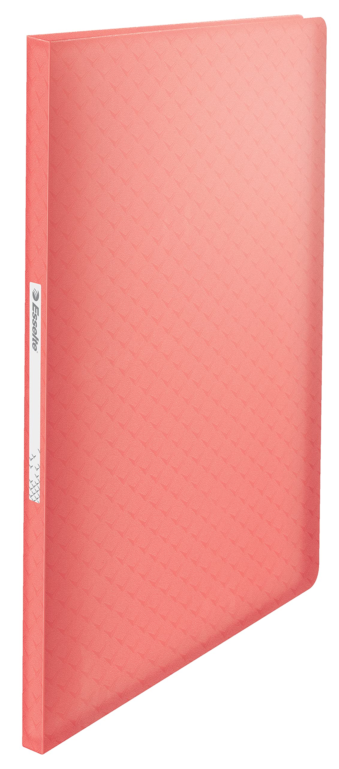 Esselte A4 Display Book With 60 Pockets, 120 Sheet Capacity, For Presenting & Storing Papers/Documents, Home/Office, Embossed Pattern, Colour'Breeze Range, Coral, 628443