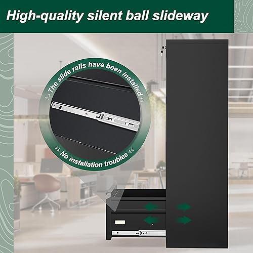 Miniatura 18 de Superday Archivador lateral de 3 cajones, archivadores blancos con cerradura, archivadores de metal con bloqueo, archivador de tres cajones