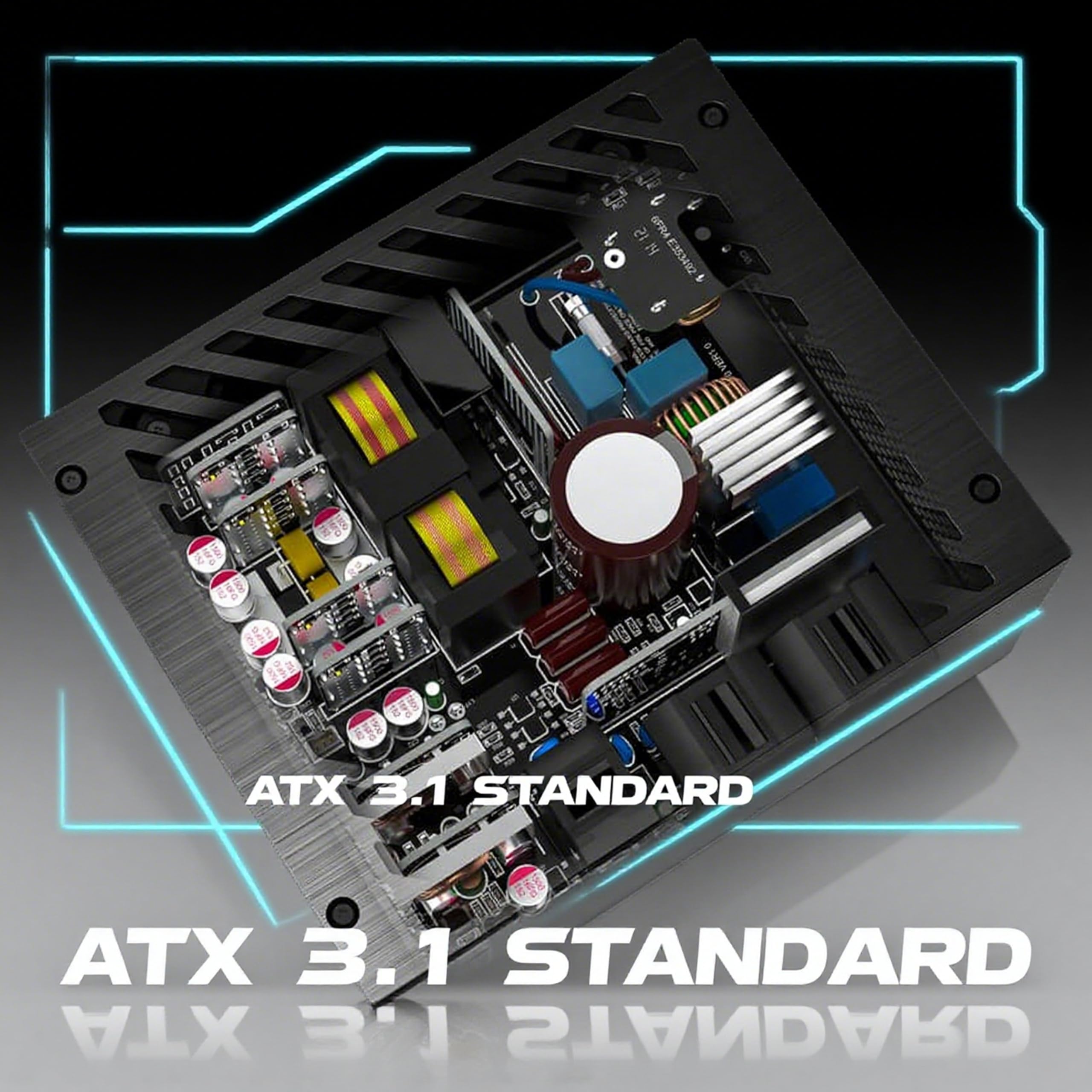 LC-POWER LC850P2 V3.1 850W Alimentatore PC ATX 3.1 per PC da gioco con 80 Plus Platinum, ventola da 135 mm e 10 anni di garanzia