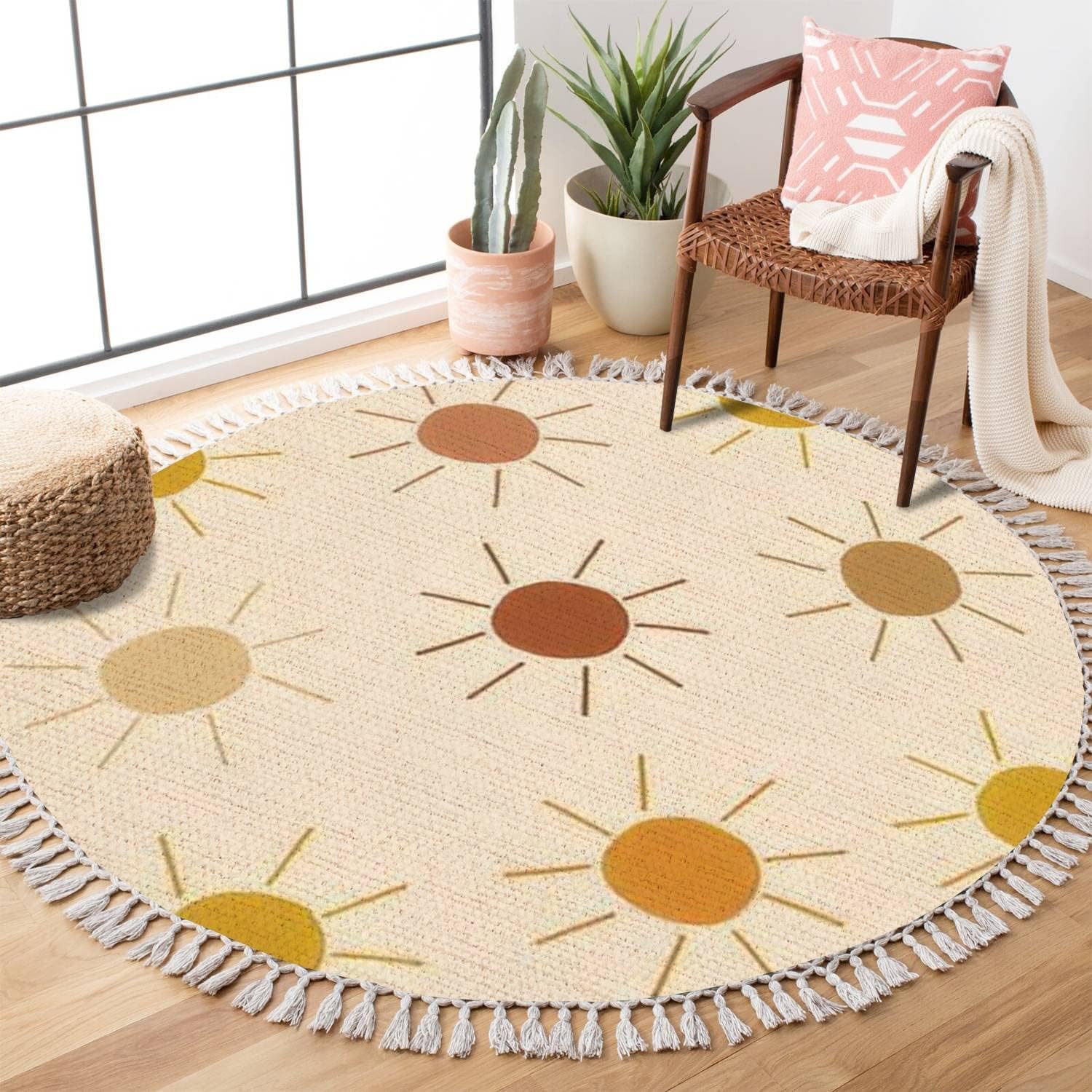 Amazon.com: Round Boho Rug Sun Seamless Sunny dots Summer Baby Print ...