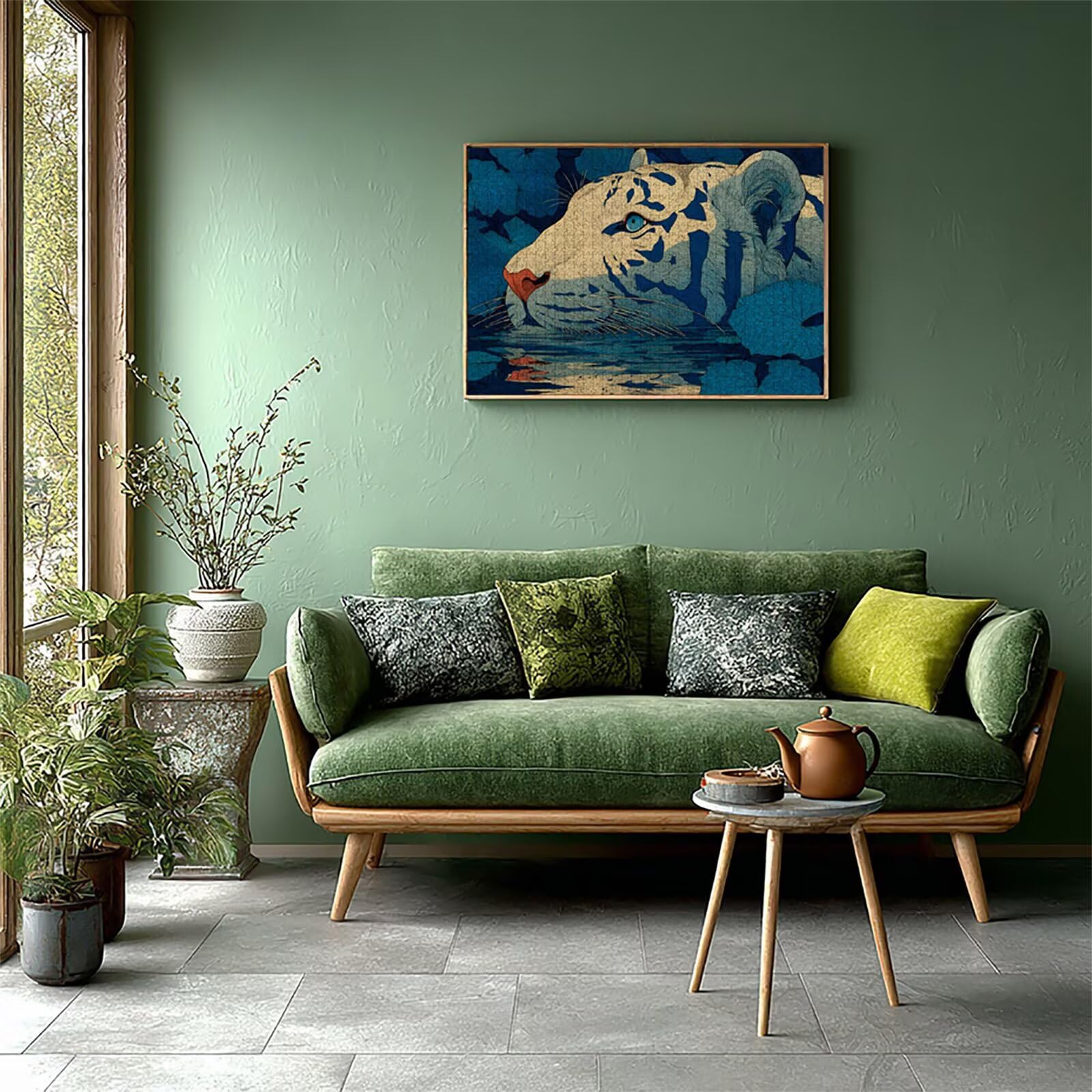 Tygrys drewniane puzzle 3000 sztuk, puzzle dla dorosłych z pudełkiem 122 x 81 cm, łamigłówki, dla mężczyzn kobiet nastolatek, kreatywne gry logiczne, dekoracja domu prezent, Z-6112