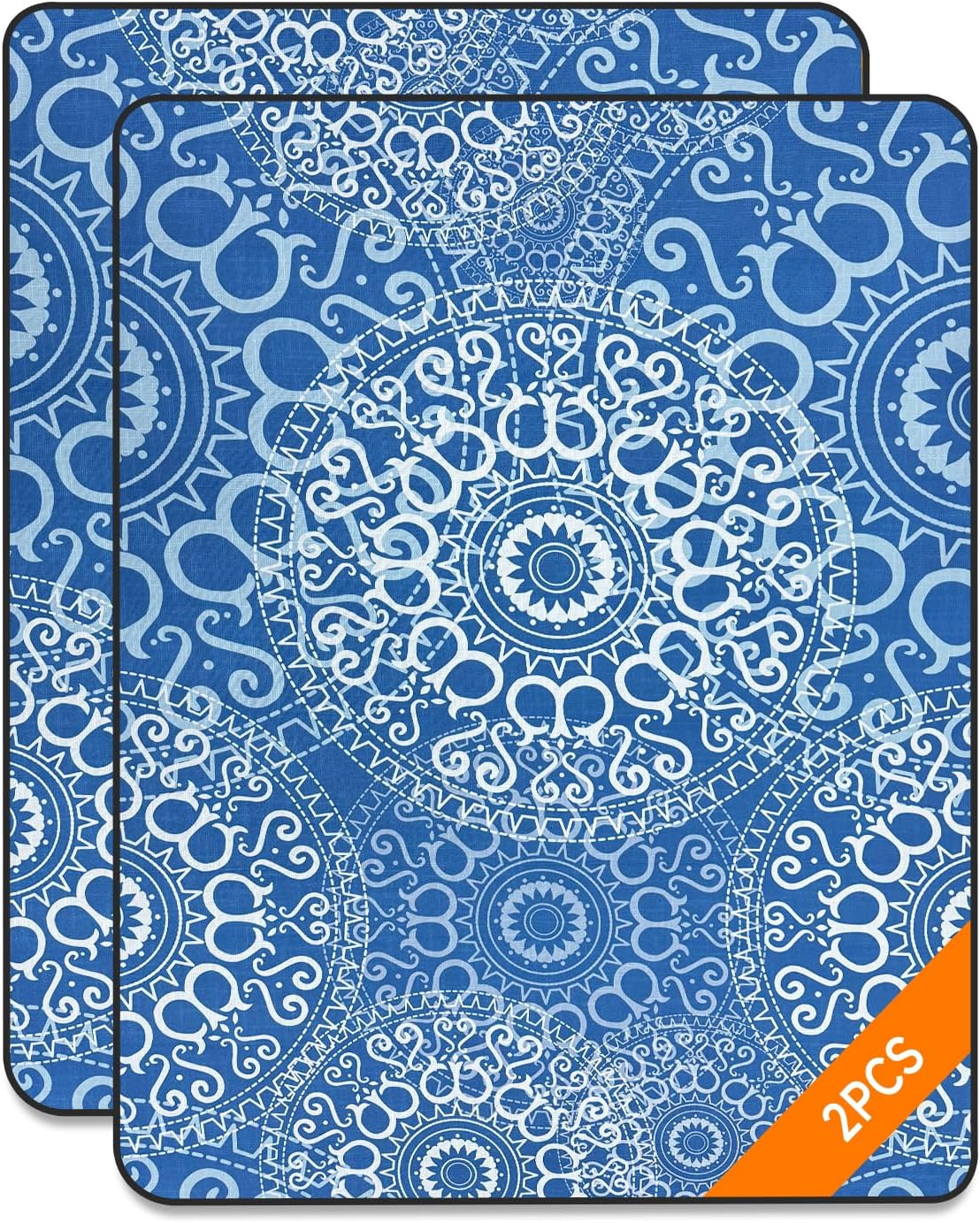 SHAREWIN Office Chair Mat for Carpet & Hard Floors, 48” x 36” Carpet Chair Mat, Desk Chair Mat for Office, Under Desk Protector for Low &Medium Pile Carpet d Floors, No Divot Blue, 2 PC Blue-2pcs