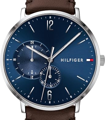 Tommy Hilfiger Analogue Multifunction Quartz Watch for Men with Leather Strap or Stainless Steel Bracelet