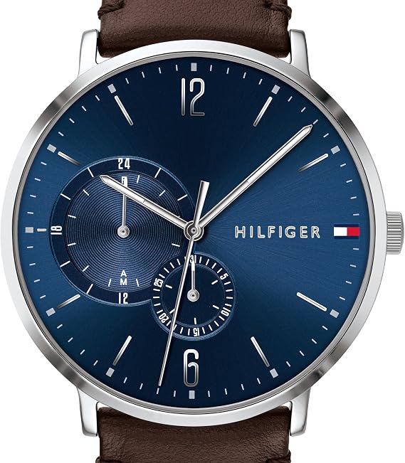 Tommy Hilfiger Analogue Multifunction Quartz Watch for Men with Leather Strap or Stainless Steel Bracelet