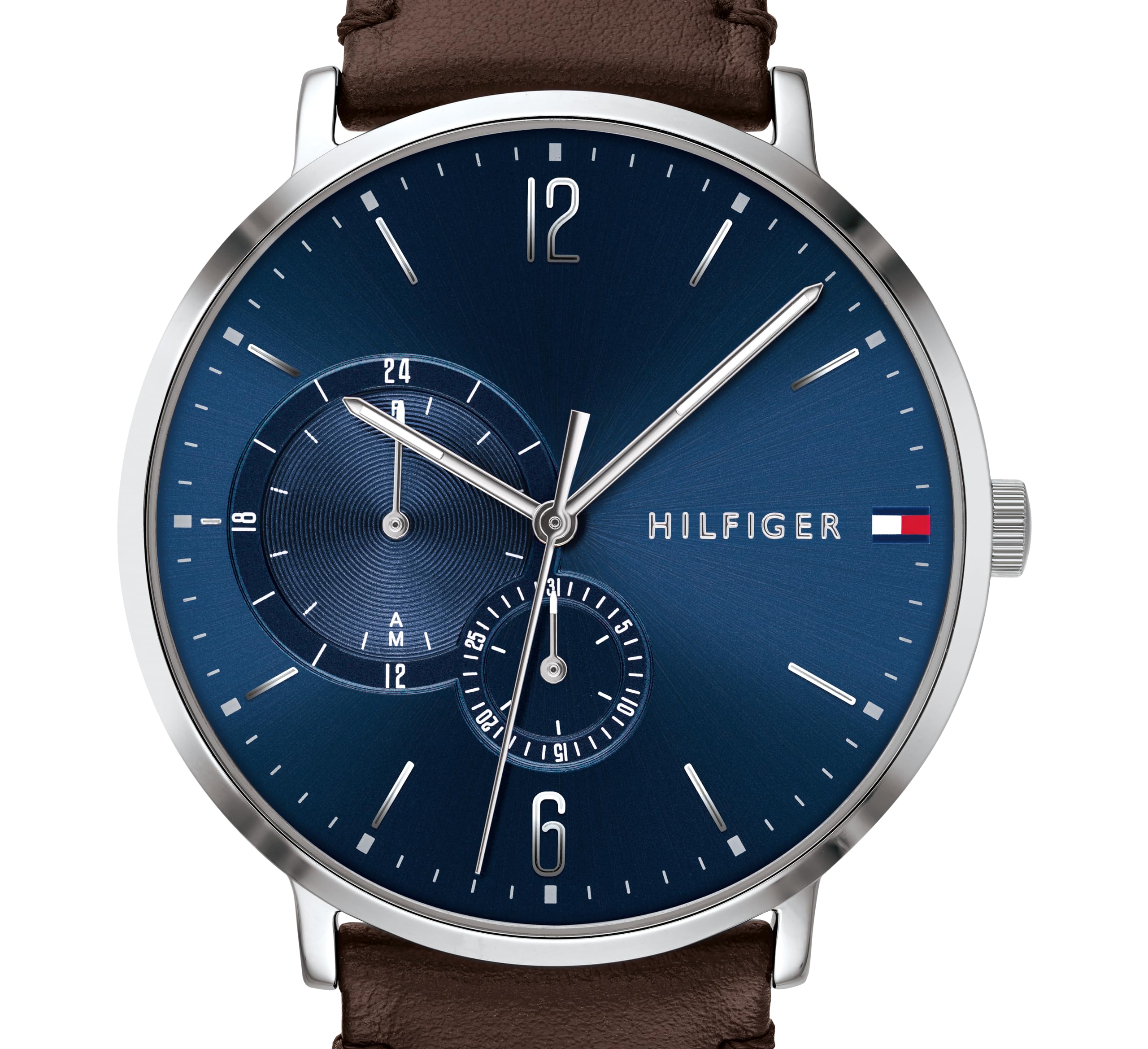 Tommy Hilfiger Reloj Analógico de Cuarzo Multifunción para Hombre con Correa de Cuero o de Acero Inoxidable