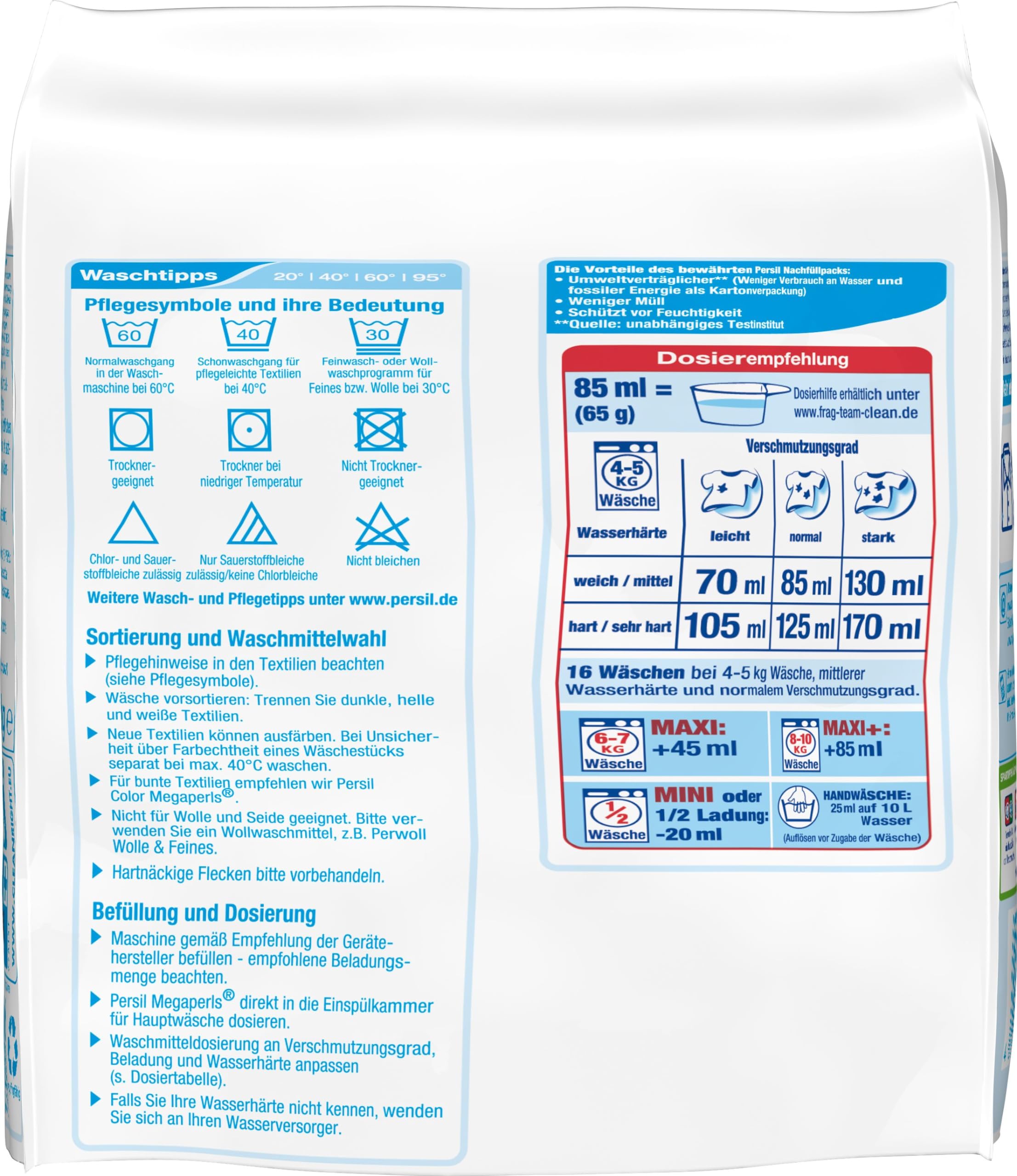 Persil Sensitive Megaperls (5 x 16 Waschladungen), Waschmittel für Allergiker mit beruhigender Aloe vera für sensible Haut, effektiv von 20 °C bis 95 °C, ECARF-zertifiziert