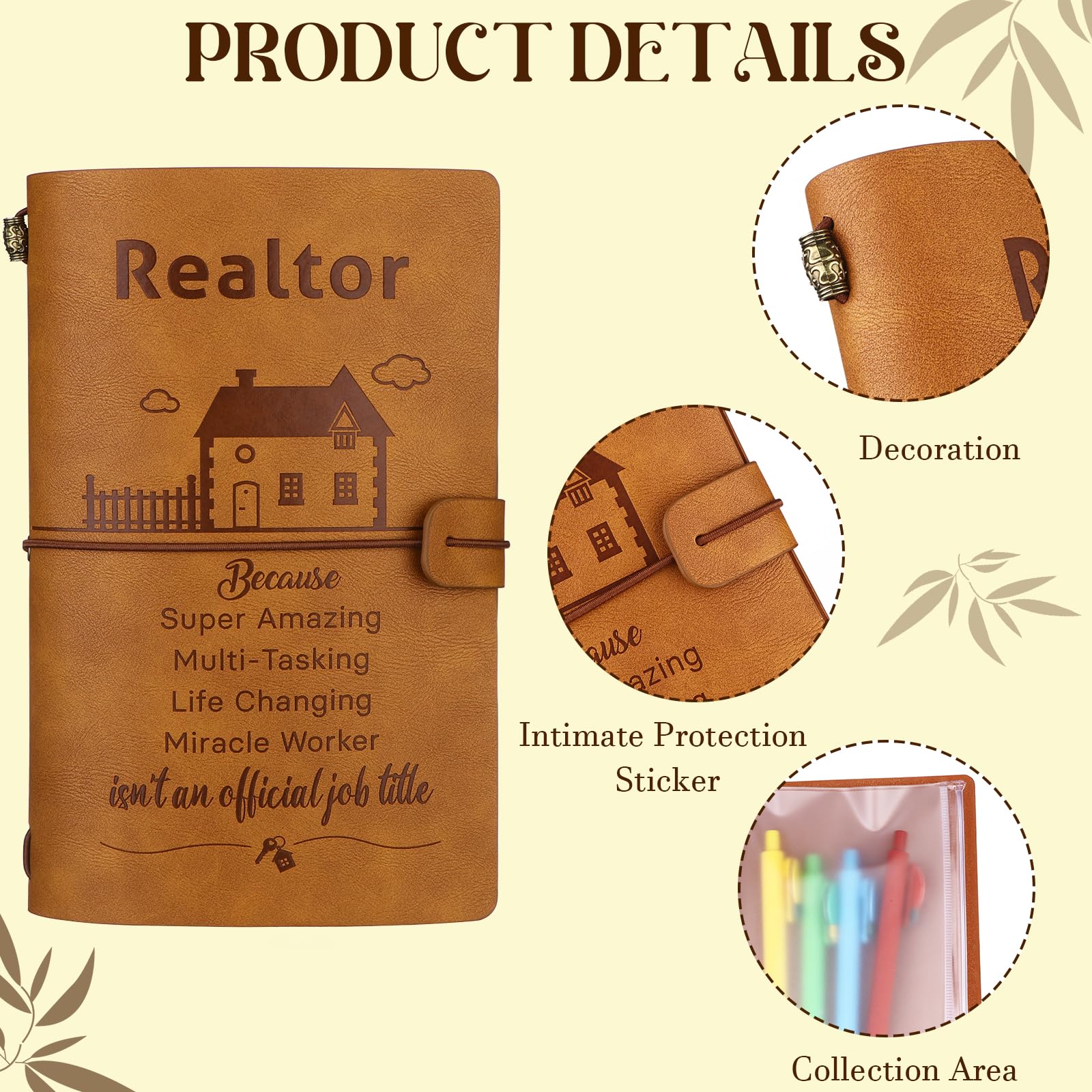 Gift For A Real Estate Agent Tumbler 20oz, Gifts for Realtor, Realtor Journal 140 Pages Notebook, Keychain, Pen, Real Estate Gifts for Women, Closing Gifts For Realtors, Funny Real Estate Presents