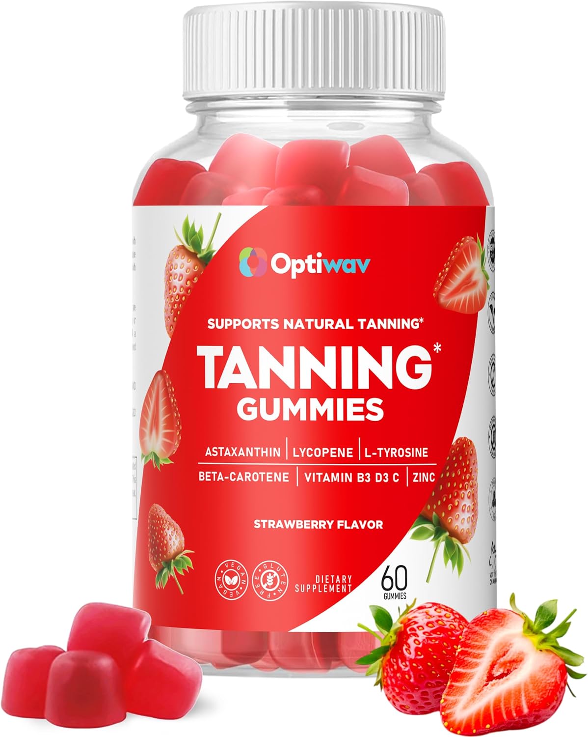 Tanning Gummies for Women - Self Tan Supplement That Work Fast Without Sun - Daily Chews with Beta Carotene Astaxanthin Lycopene Vitamins for Skin Health Glow Up Sunless Tan - Vegan Sugar Free