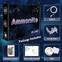 Ammonite Axolotl 3D LED éjszakai lámpa 16 szín távirányítóval gyerekeknek 7