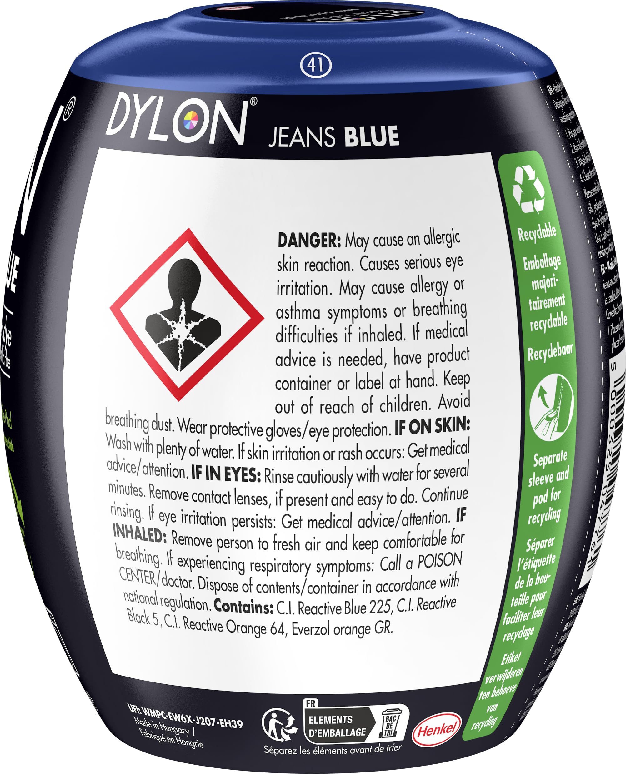 Dylon Máquina Dye Pod 350 g, Color Azul