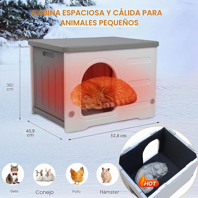Foto 5 de 7 de Casas para gatos con forro aislado para gatos de interior de plástico salvaje al aire libre para mascotas…