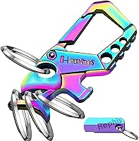 Vista 6 de Hephis Llavero resistente con forma de calavera, herramienta de escape de emergencia para automóvil, cortador de cinturón de seguridad