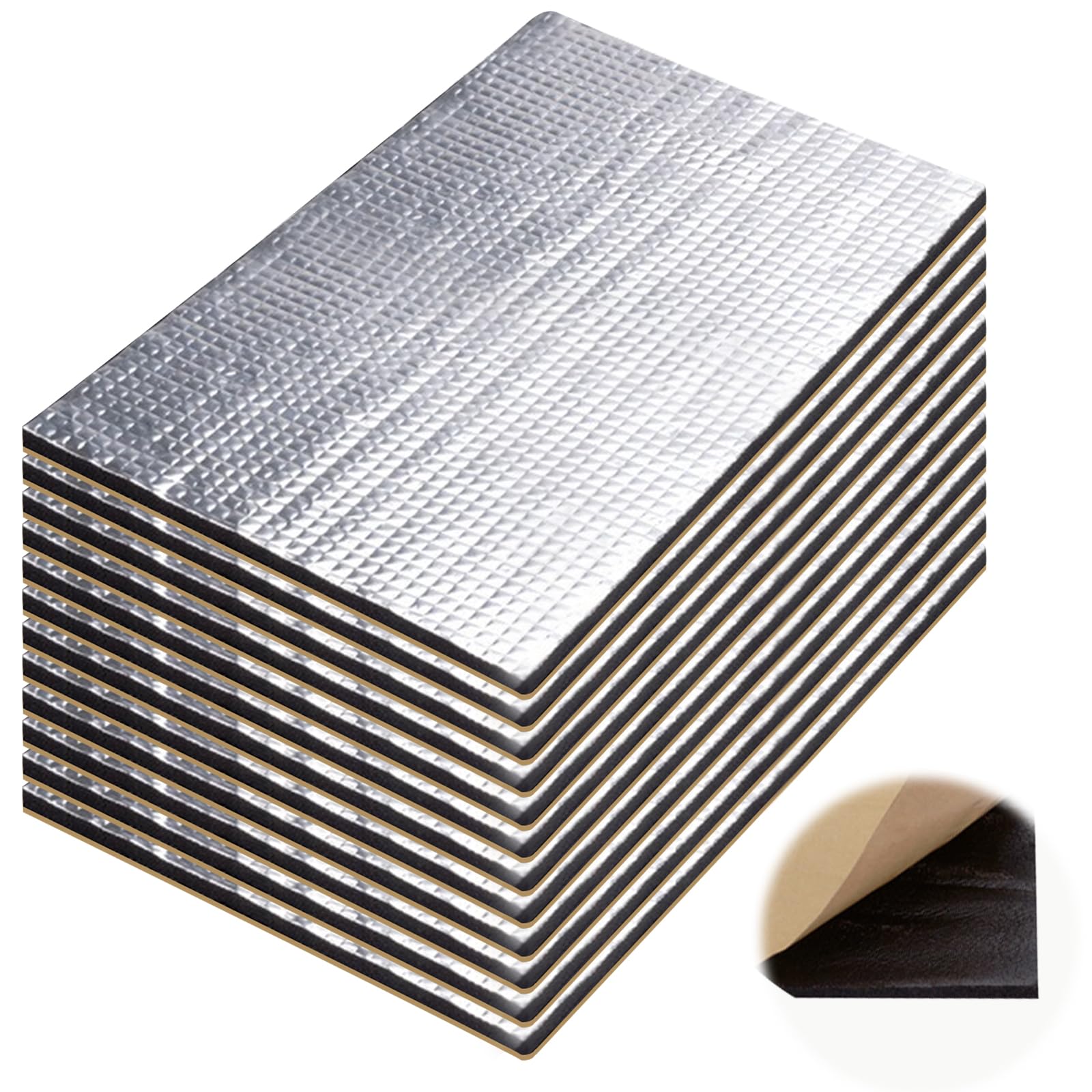 MIGIFTDY 5 Mm Insulation Mat, Car Sound Insulation Mat, Sound Insulation, Aluminium Butyl Mat, Self-Adhesive, Anti-Bump Vehicle Insulation, Sound Insulation, Sound Insulation And Anti-Vibration
