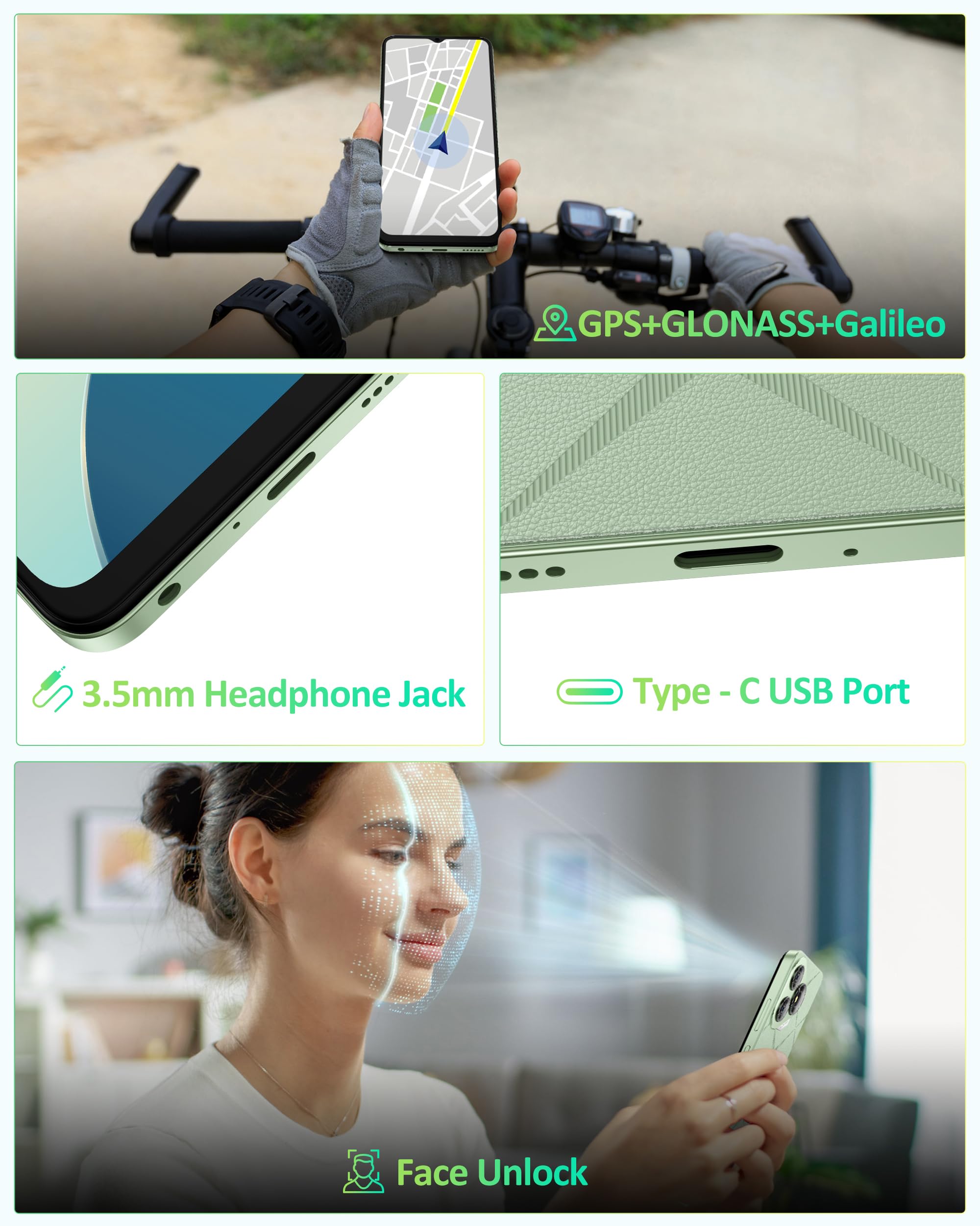 Ulefone Note 19 Cellulare, 6GB RAM+64GB ROM/SD-512GB Android 14 Cellulari, 6.56" HD+, Fotocamera 8MP+5MP Smartphone 5000mAh Batteria, Octa Core 3 Slot Per Carte 4G Dual SIM/Face ID/GPS/OTG/FM Nero