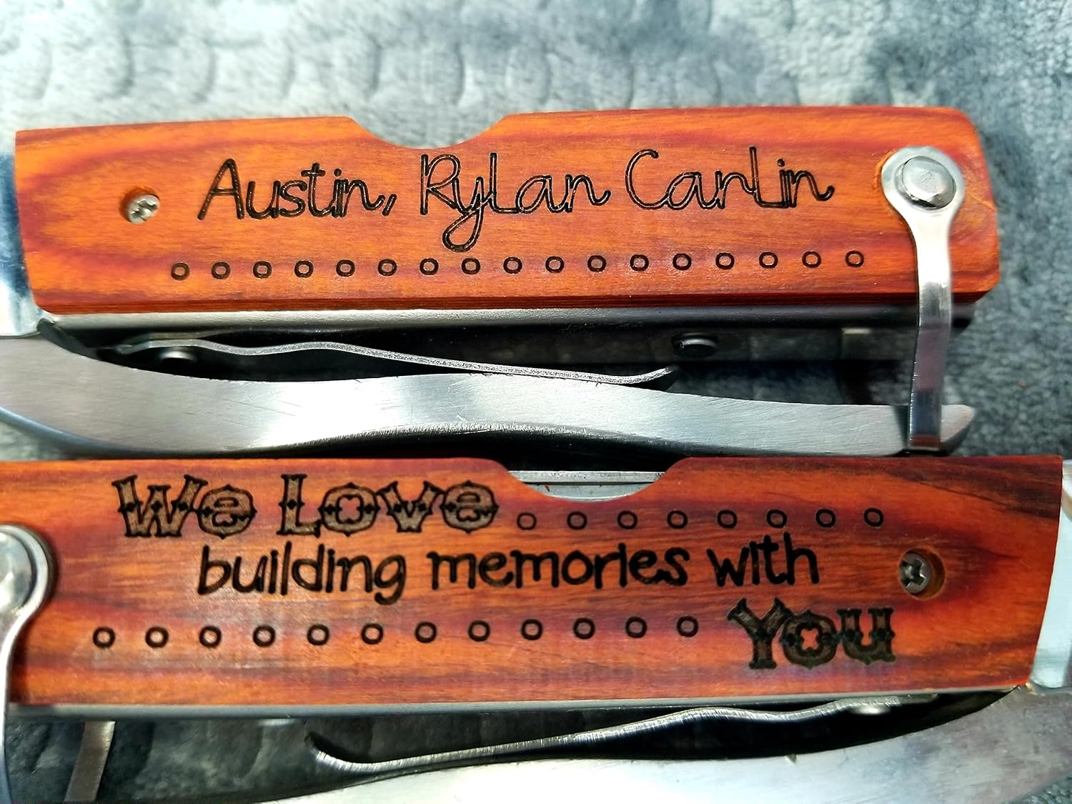 Fathers Day Gift for Dad | Custom Engraved Hammer | We Love Building Memories With You with 1-6 Kids Names| REAL Wood on 14in1 Multifunction Hammer | Gift for Dad Gift For Mom Personalized MultiHammer