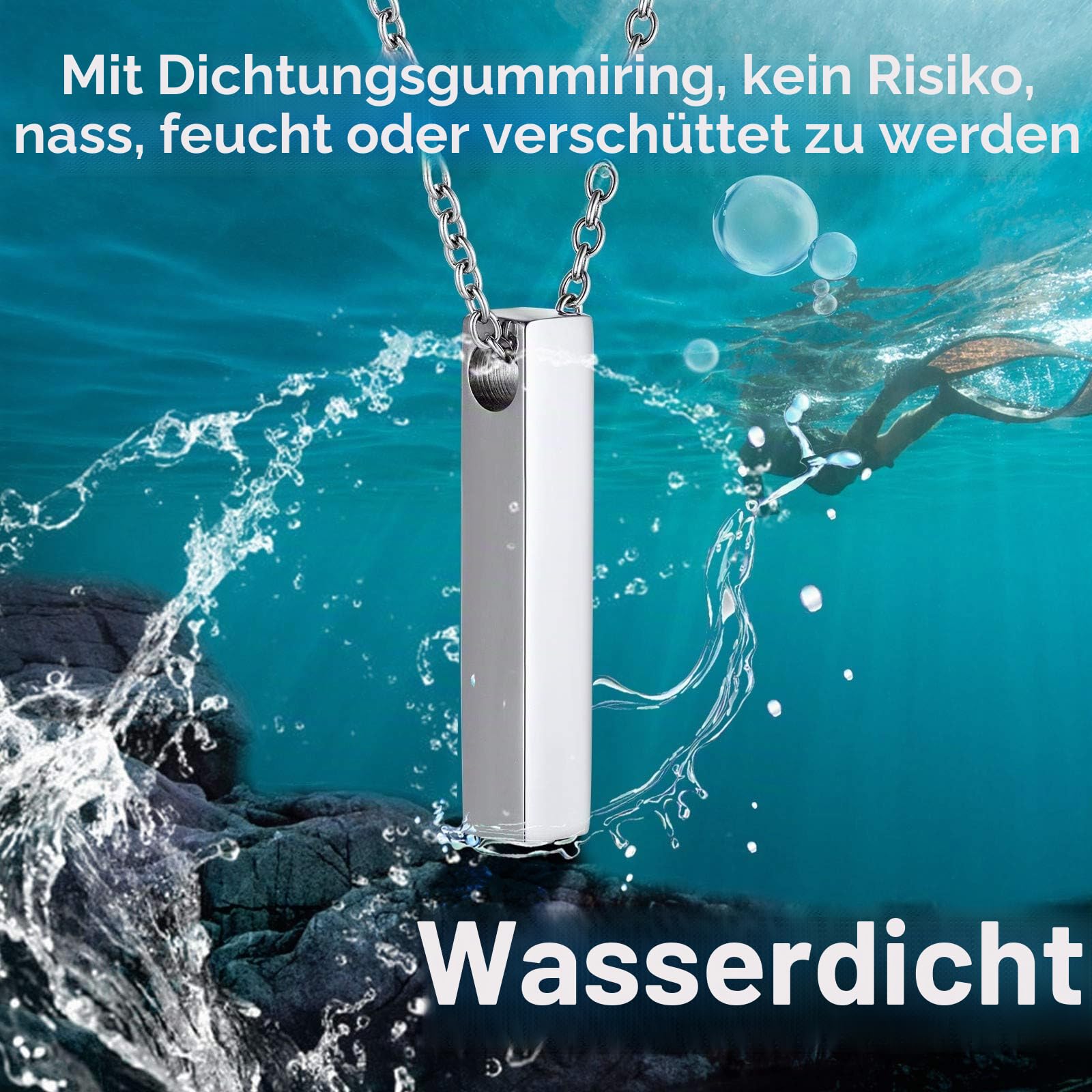 FindChic Personalisierter Memorial Urnen Anhänger Halskette Edelstahl Lebensbaum/Quader/Herz/Sanduhr/Katze Anhänger mit Trichter für Asche/Haare/Öl Charms Anhänger Gedenken für damen Herren