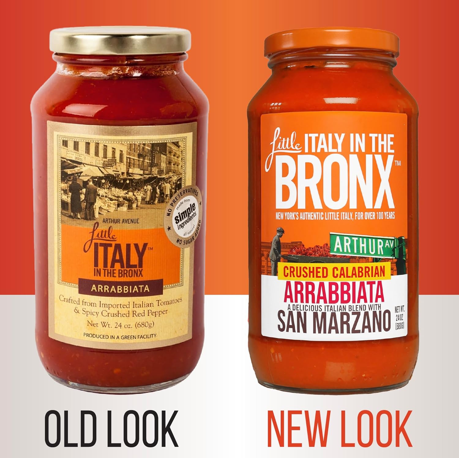 Little Italy Bronx Arrabbiata Sauce - Pasta Sauce, Spaghetti Sauce, Tomato Sauce, Low Carb Pasta & Pizza Spicy Marinara, No Added Sugar - 24 Oz (3-Pack)
