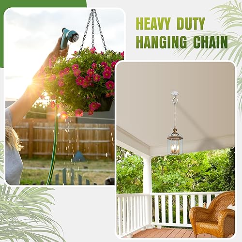 Miniatura 3 de XDW-GIFTS Paquete de 4 cadenas colgantes de 25.5 pulgadas con ganchos para colgar comederos de pájaros, macetas, linternas, campanillas de viento,