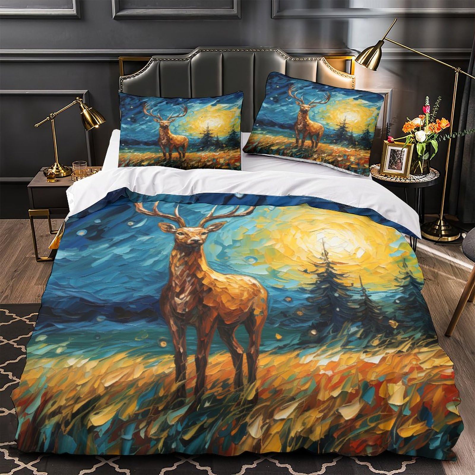 Stampato in 3D Pronipote tibetano Copertina Stampata Microfibra Disegnata Biancheria Da Letto Stile Morbido Set 3 Pezzi,King（220x240cm）, Per Adolescenti E Adulti