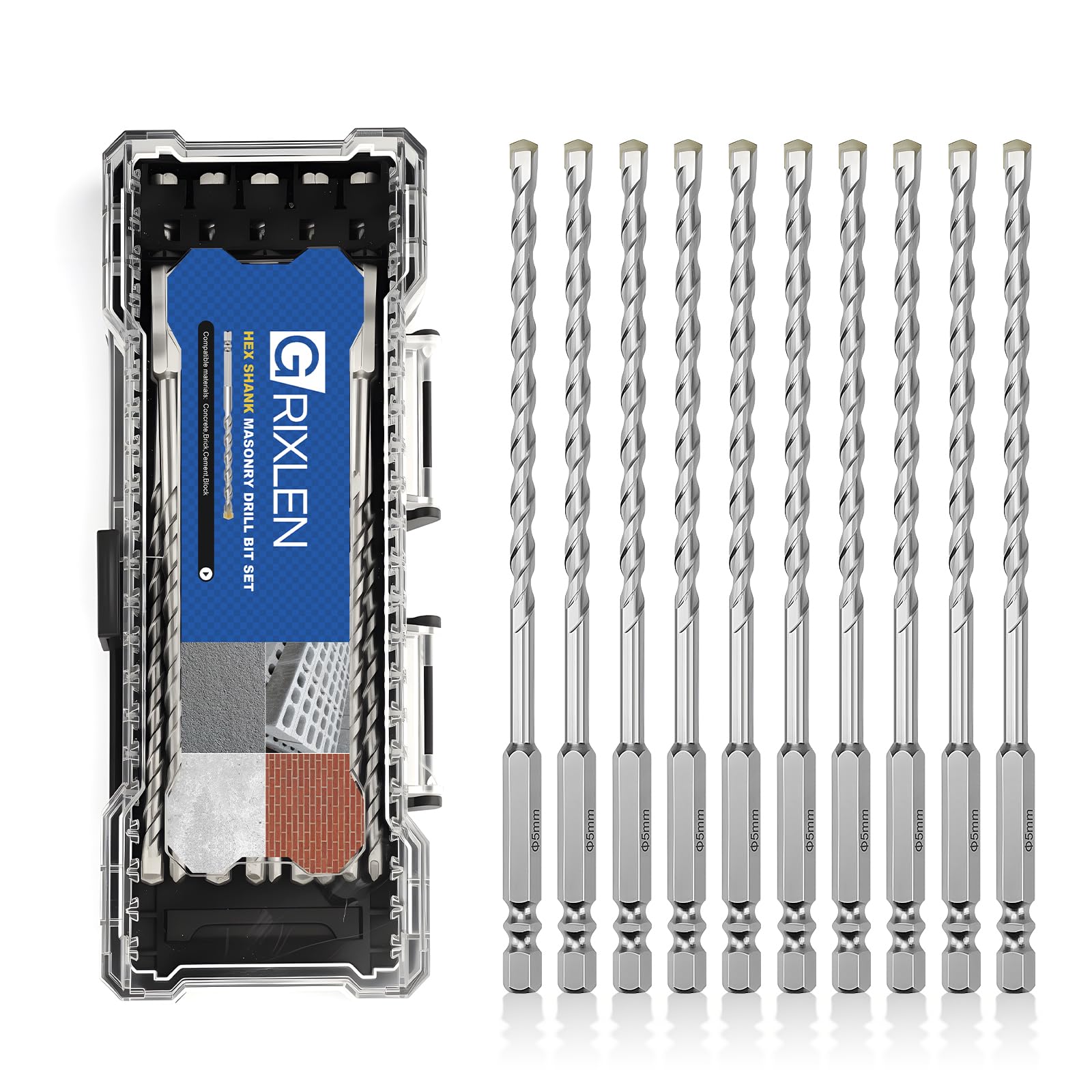 GRIXLEN Masonry Drill Bits - 3 Pack 4mm -29 GRIXLEN Masonry Drill Bits - 3 Pack 4mm -29
