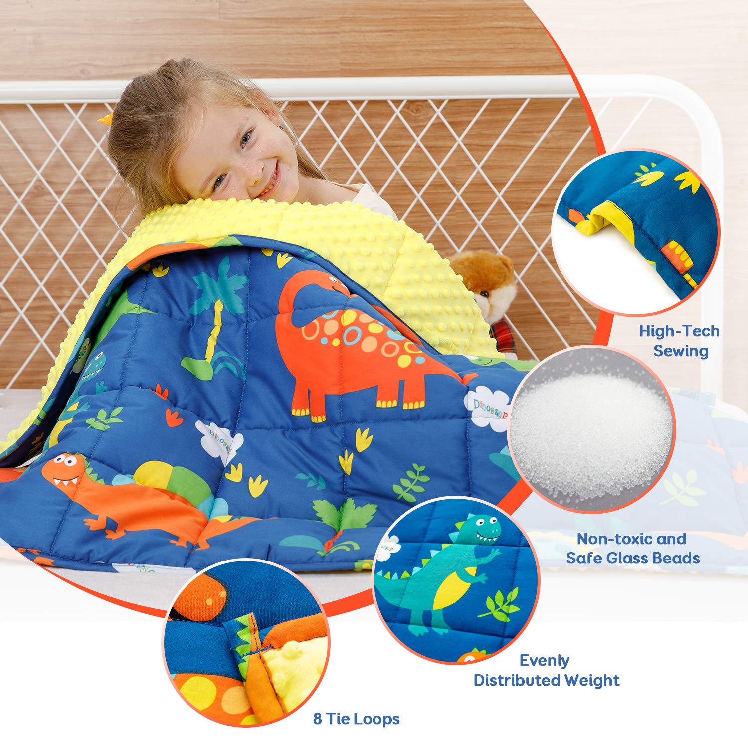 Uttermara Buzio Kids Weighted Blanket 7 Lbs, Blue